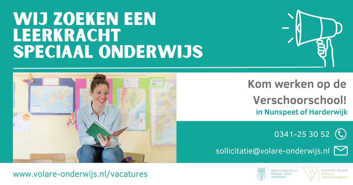 Vacature leerkracht speciaal onderwijs - Volare Onderwijs